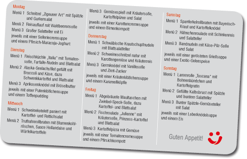 Menüplan Menüplan